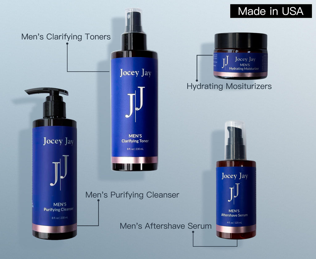 Jocey Jay Men's Organic Skincare Set – Non-Sticky, Complete Routine, Comfort， Made in US