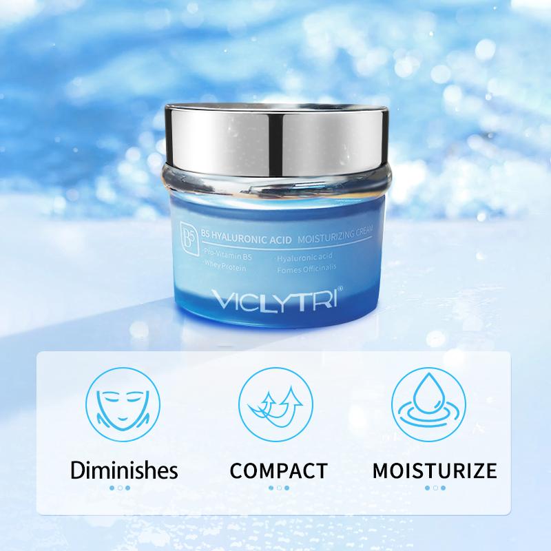 B5 Hyaluronic Acid Cream for Glowing Skin in 1 Minute - Hydrating & Silk Lifting Peptide for Radiant Complexion
