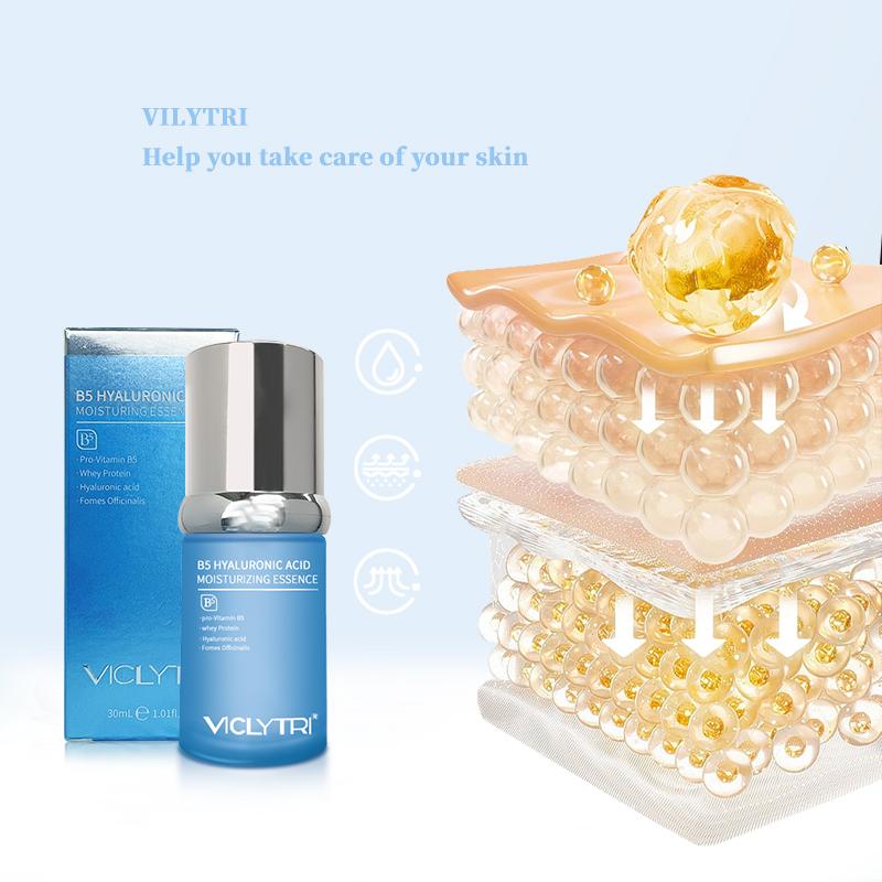VICYTRI In-Stock Concealer & Firming Hyaluronic Acid B5 Serum in Round Bottle Oil Control Moisturizing Hydrating Silk Lifting Peptide